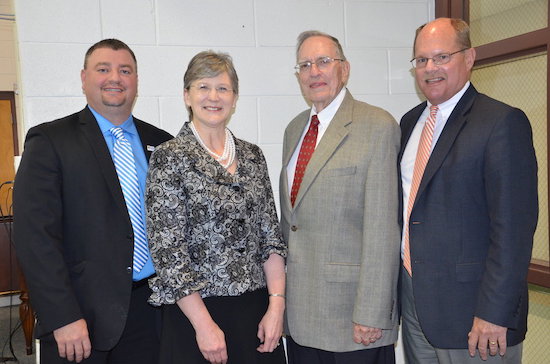 From left, PHCC Foundation Executive Director Christopher Parker, PHCC President Angeline Godwin, Irving Groves Jr. and Gary Collins, chair of the PHCC Foundation Board. 
