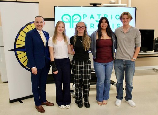 Dr. Greg Hodges celebrates the announcement of Patrick Promise with members of the PCHS Class of 2026. Dr. Greg Hodges celebrates the announcement of Patrick Promise with members of the PCHS Class of 2026.